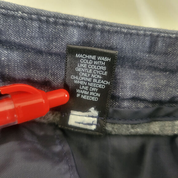 Express Design Studio Shorts Womens 4‎ Blue Cotton Linen Blend Mid Rise - Picture 9 of 13